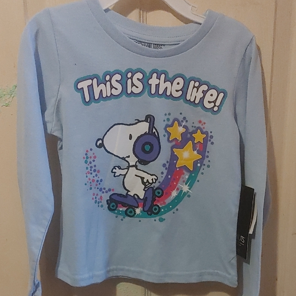 Peanuts Snoopy Long Sleeve Shirt - Light Blue